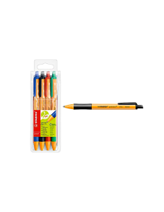 PENNE A SFERA A SCATTO POINTBALL STABILO CONF 4 PENNE, 4 COLORI