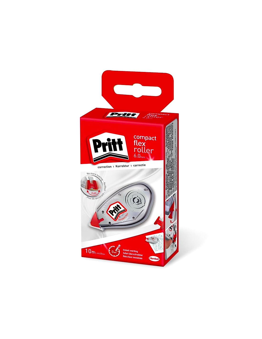 CORRETTORE A NASTRO PRITT  DA 10 MT 6MM, PUNTA FLESSIBILE, SCUOLA E LAVORO