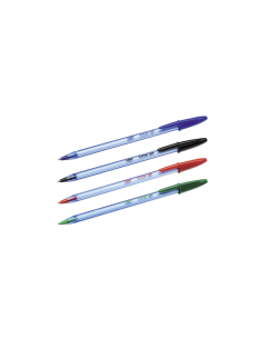 4 PENNE BIC  CRISTAL SOFT BLU, NERA, ROSSA, VERDE