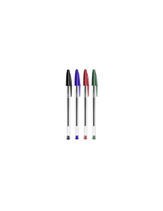 5 PENNE BIC CRISTAL ORIGINAL BLU, NERA, ROSSA, VERDE