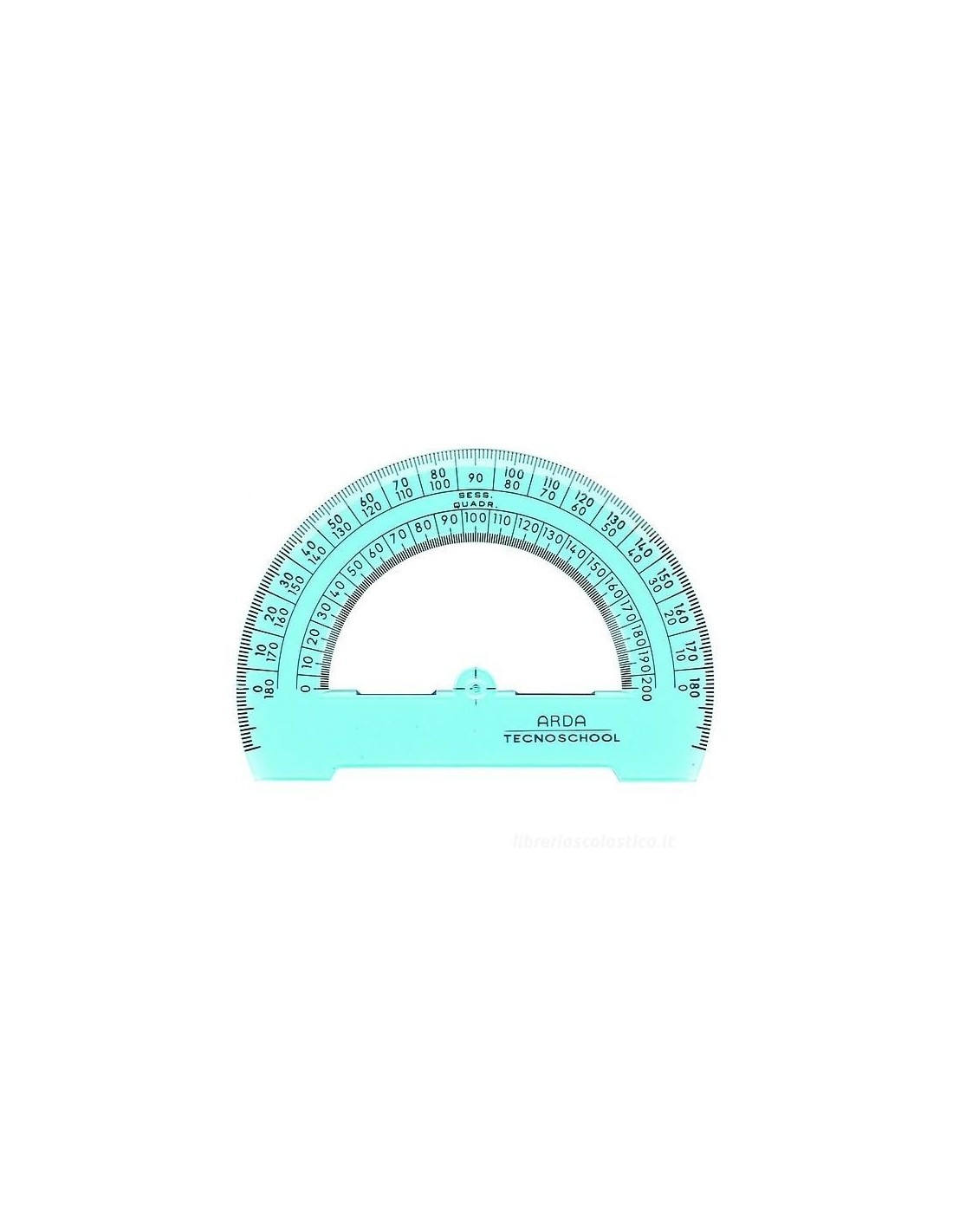 GONIOMETRO 180 GRADI  12CM PER DISEGNO TECNICO E SCUOLA