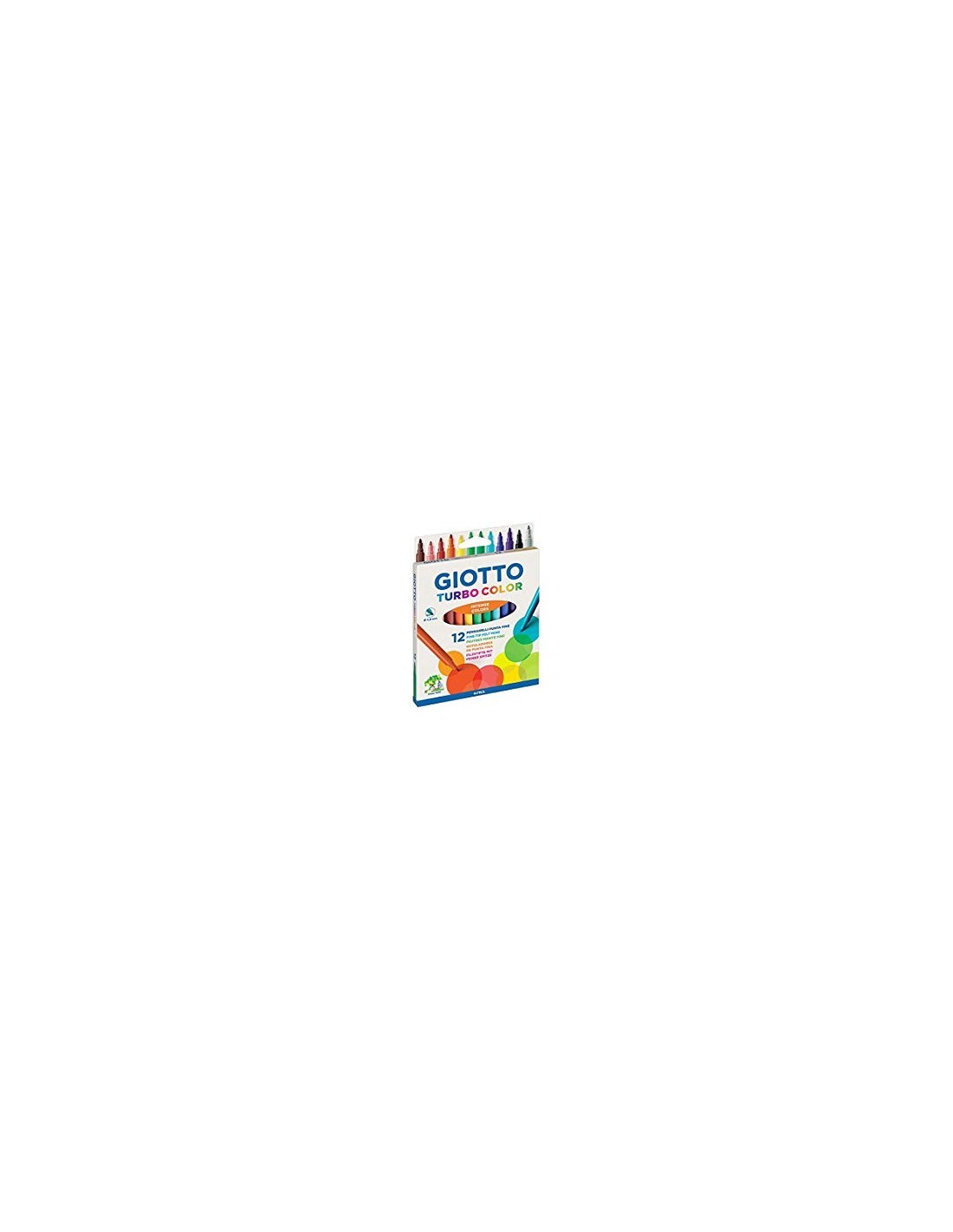 Giotto Turbo Color – Pennarelli Punta Fine, 12 Colori Intensi