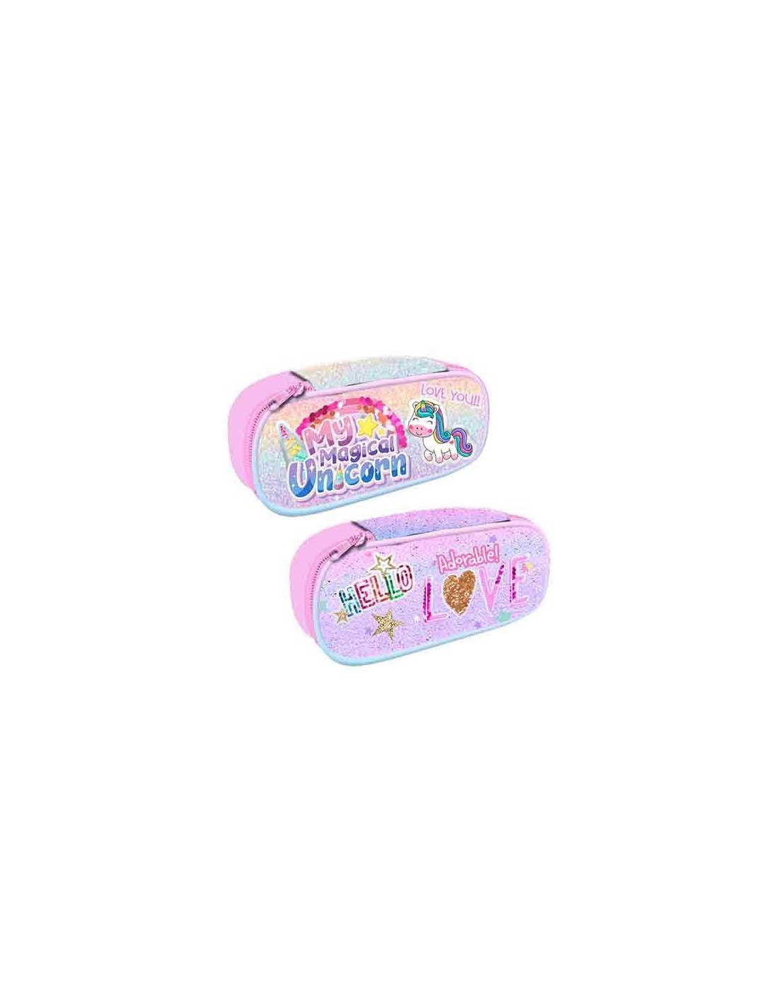 BAULETTO 1 ZIP PLAYTOY GLITTER ASSORTITO PER SCUOLA, COLORI BRILLANTI