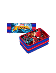ASTUCCIO SPIDERMAN 3 ZIP PREMIUM COMPLETO CON PENNARELLI GIOTTO, PASTELLI NOREX, ACCESSORI SCUOLA