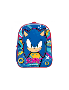 ZAINO SONIC  ASILO 3D CON CHIUSURA ZIP PER BAMBINI