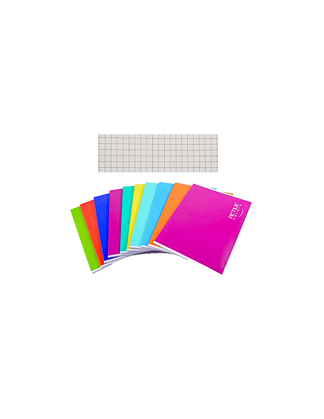 CONF 10 QUADERNI QUADRETTI 5MM ACTIVE COLORS, SCUOLA, RAGAZZI