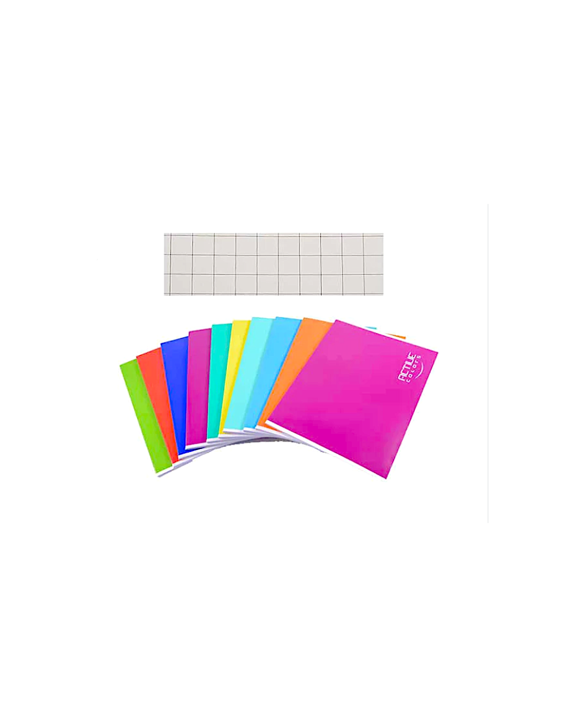 CONF 10 QUADERNI A QUADRETTI 10MM ACTIVE COLORS, SCUOLA, BAMBINI, RAGAZZI