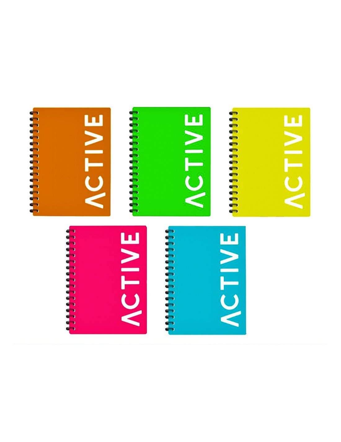 QUADERNO A RIGHE SPIRALATO FLUO ACTIVE ASSORTITO
