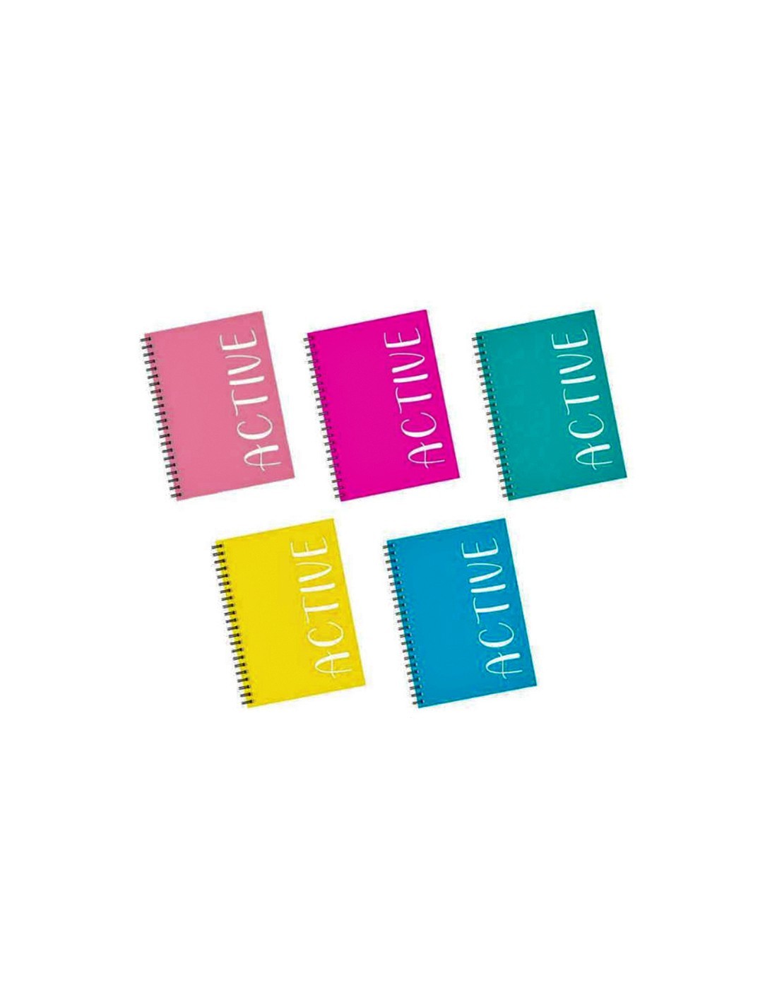QUADERNO A QUADRETTI SPIRALATO FLUO ACTIVE ASSORTITO