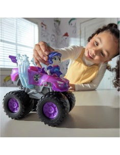 PAW Patrol Rescue Wheels Monster Truck di Roxi con Ariete Trasformabile e Personaggio