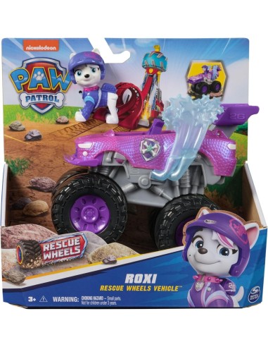 PAW Patrol Rescue Wheels Monster Truck di Roxi con Ariete Trasformabile e Personaggio