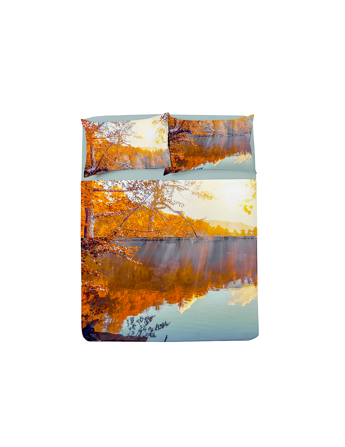 COMPLETO LETTO SINGOLO BOSCO AUTUNNALE COTONE