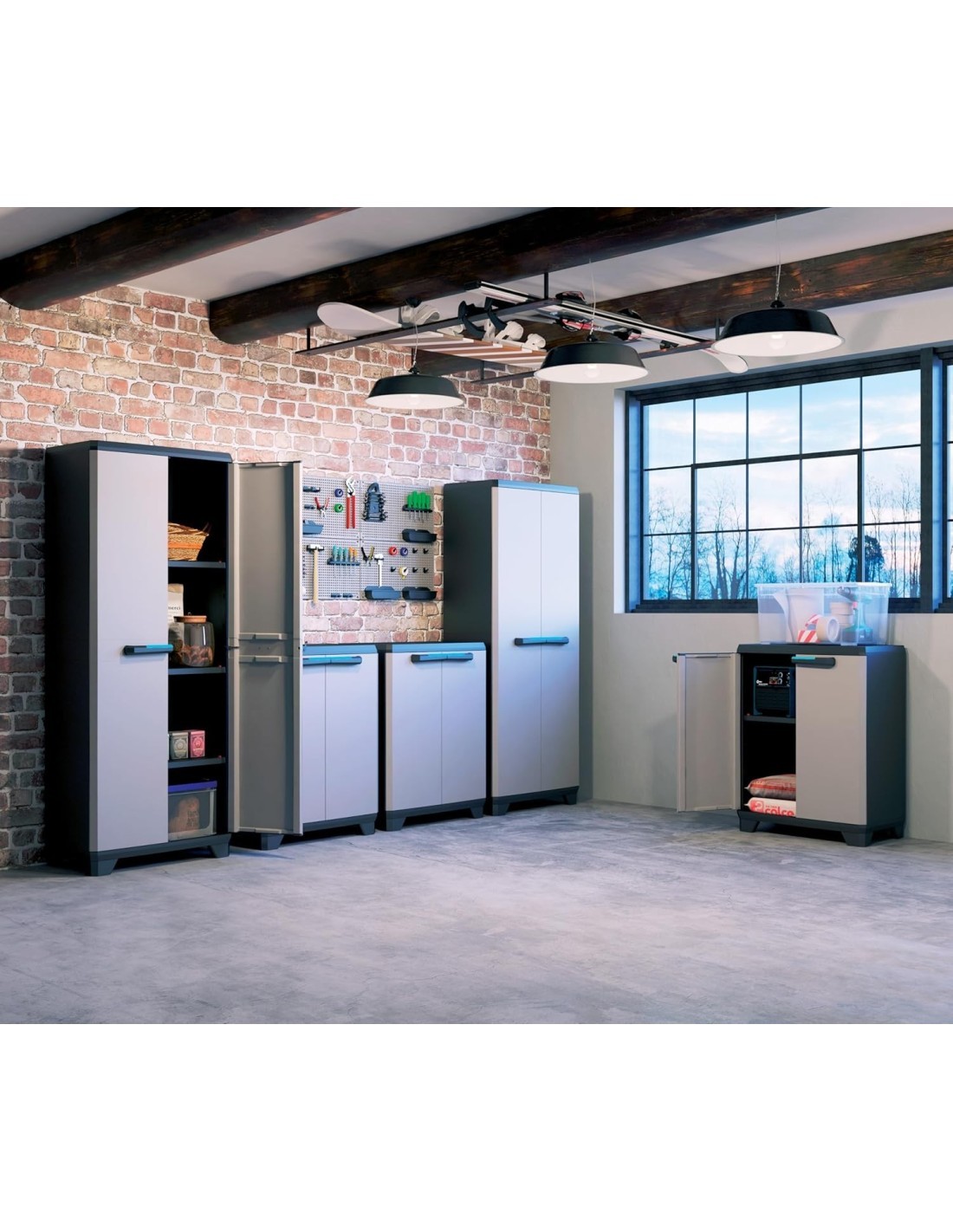 Armadio Multiuso Keter Linear High 3 Ripiani 68×39×173 cm – Resina Anti-intemperie