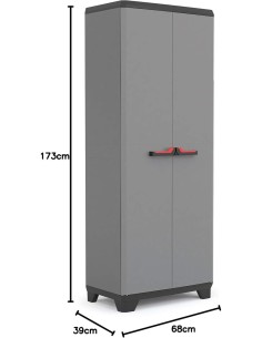 Armadio Alto Keter Stilo 3 Ripiani – 68x39x173 cm, in Resina, da Interno ed Esterno