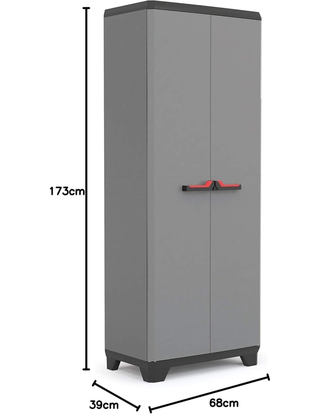 Armadio Alto Keter Stilo 3 Ripiani – 68x39x173 cm, in Resina, da Interno ed Esterno