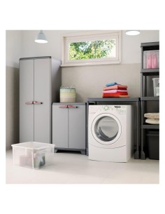 Keter Stilo Basso Armadio da Esterno 1 Ripiano Regolabile 68×39×90 cm – Resina Anti-UV, Impugnature Soft-Touch