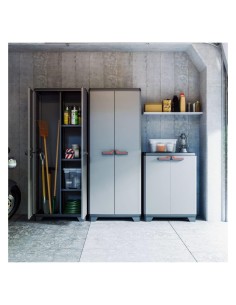 Keter Stilo Basso Armadio da Esterno 1 Ripiano Regolabile 68×39×90 cm – Resina Anti-UV, Impugnature Soft-Touch