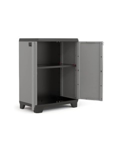 Keter Stilo Basso Armadio da Esterno 1 Ripiano Regolabile 68×39×90 cm – Resina Anti-UV, Impugnature Soft-Touch