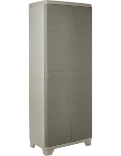 Armadio Basso Keter Stilo 68×39×97 cm in Resina con 2 Ripiani Regolabili e Chiusura Lucchettabile