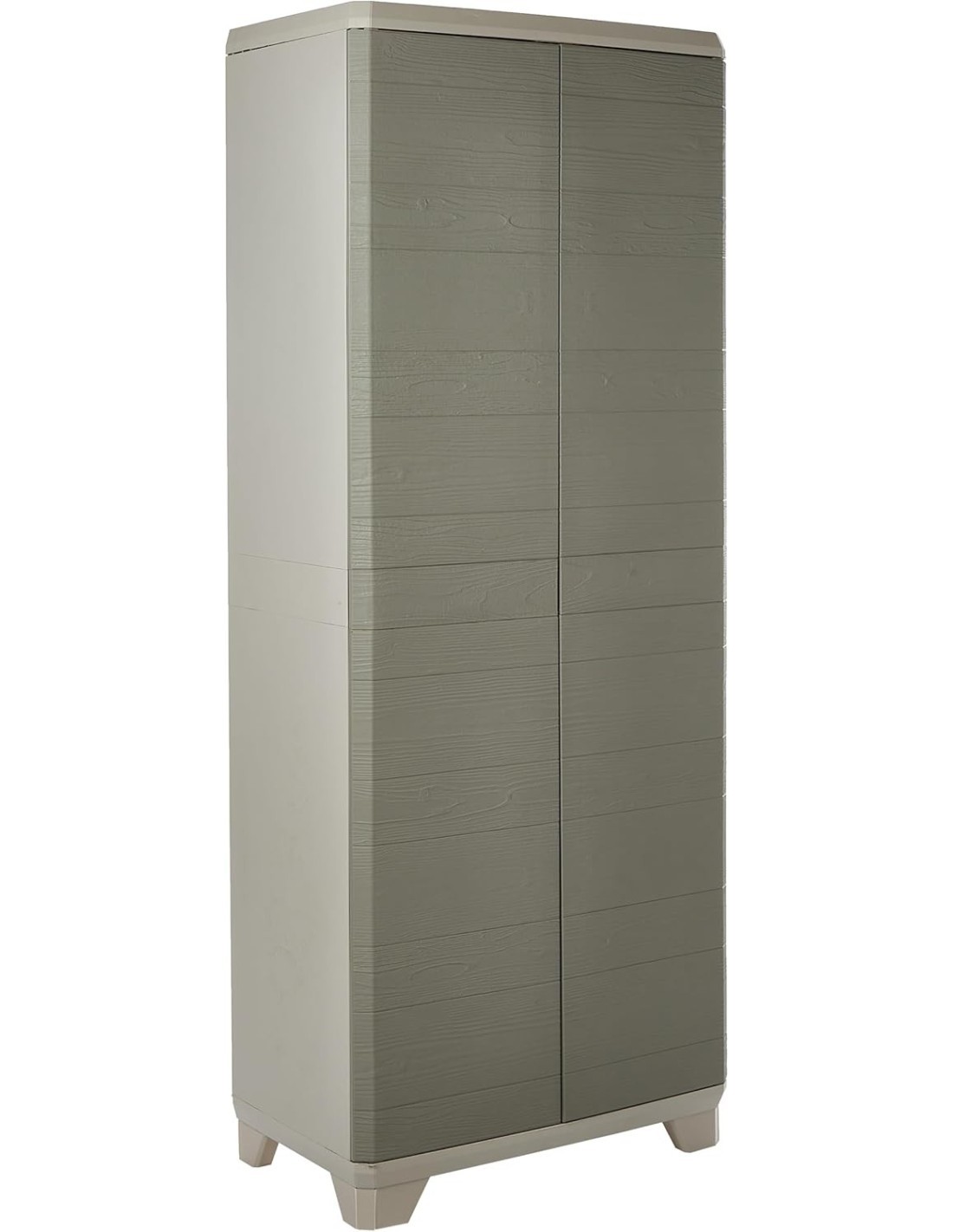 Armadio Basso Keter Stilo 68×39×97 cm in Resina con 2 Ripiani Regolabili e Chiusura Lucchettabile