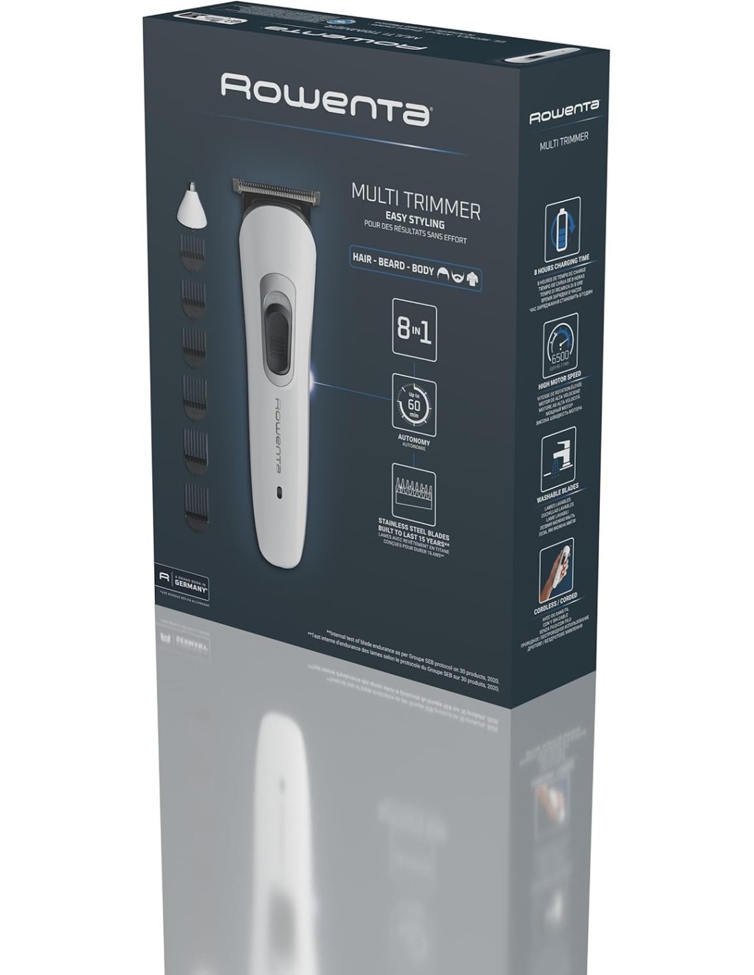 Rowenta Trim & Style 8 in 1 Regolabarba Multifunzione Uomo