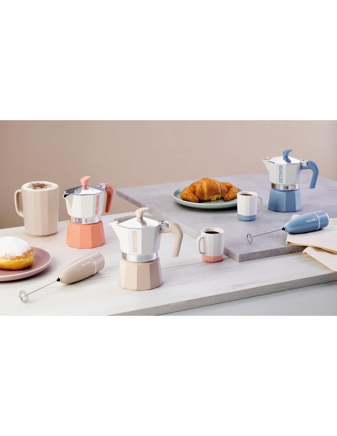 Set 4 Tazzine Caffè 80 ml Pedrini – 4 Colori Assortiti