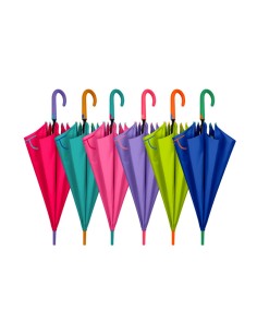 Ombrello Donna Automatico, 61cm, Tinta Unita, 6.5 Pollici, Microfibra, Antivento, Compatto