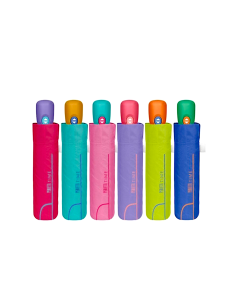 Ombrello Donna Mini, Tinta Unita, Colori Forti, Apri e Chiudi, Compatto, Antivento