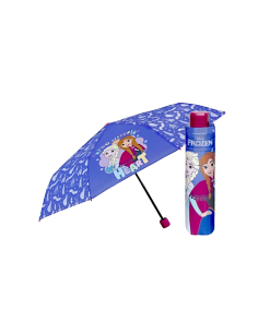 Ombrello Bambina Frozen, Mini Manuale, 50cm, Antivento, Disney, Compatto, Elsa e Anna