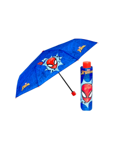 Ombrello Bambino, Spiderman, Mini Manuale, 50cm, Antivento, Fibra di Vetro, Marvel