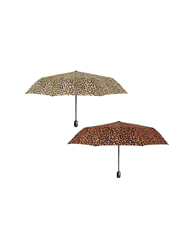 Ombrello Donna Mini, Automatico, Leopardato, Compatto, Moda, Antivento, Modello 26444