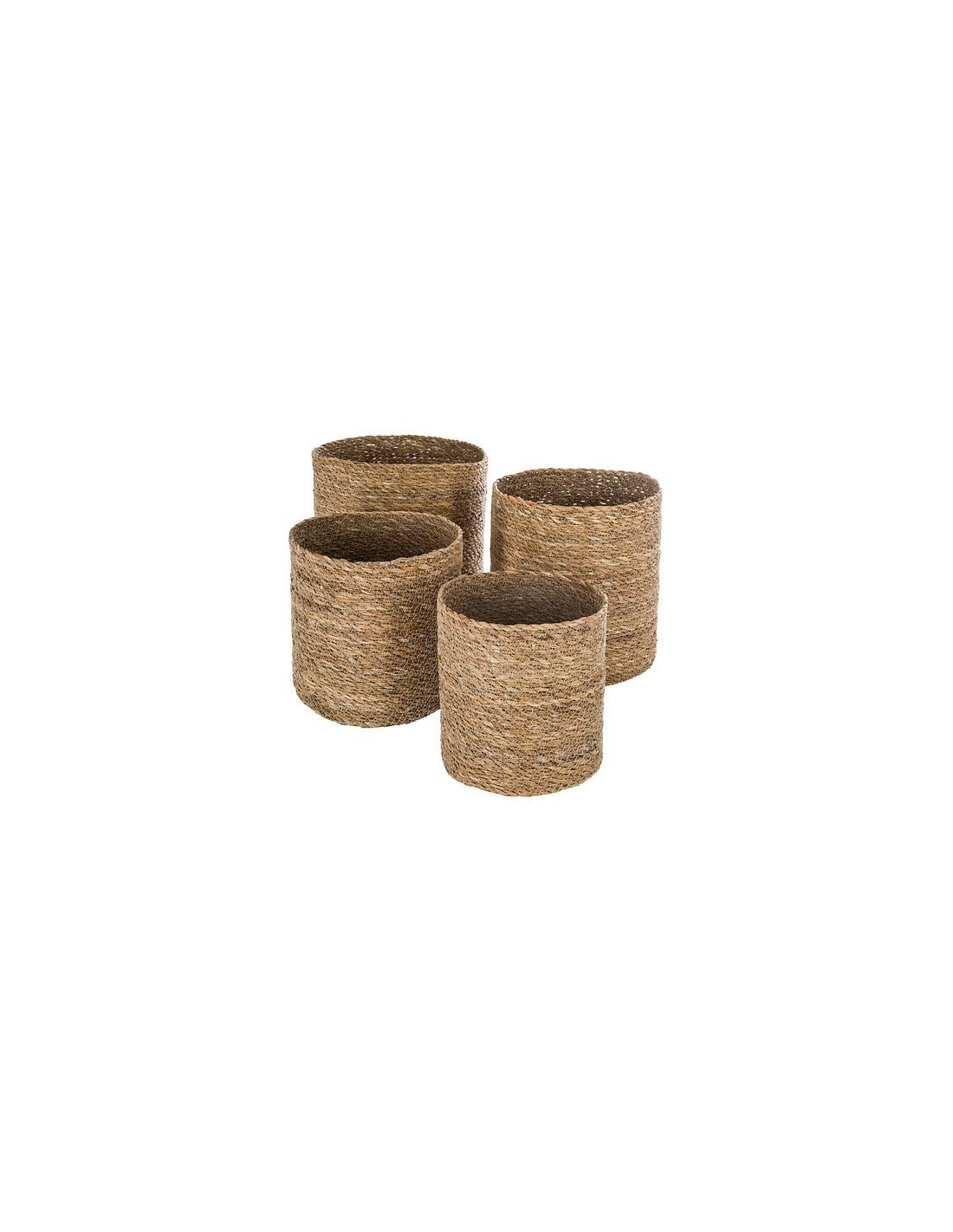 Set 4 ceste Emmet, canna naturale, cestini decorativi, taglie assortite, marrone