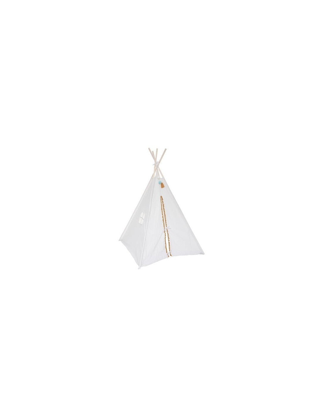 Tipi Bambini, Wapi, 120 x 120 x 160 cm, Naturale, Beige Lin, Cotone, Poliestere, Legno