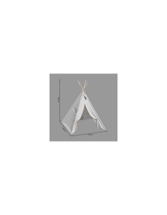 Tipi Bambini, Wapi, 120 x 120 x 160 cm, Naturale, Beige Lin, Cotone, Poliestere, Legno