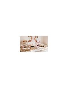 Tavolo Dolce Fiore, rosa, 51x51x40 cm, legno MDF e pino, con vano portaoggetti