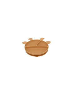 Set Pranzo, 4 Pezzi, Giraffa, Silicone, Ocre, Piatto, Ciotola, Bicchiere, Cucchiaio