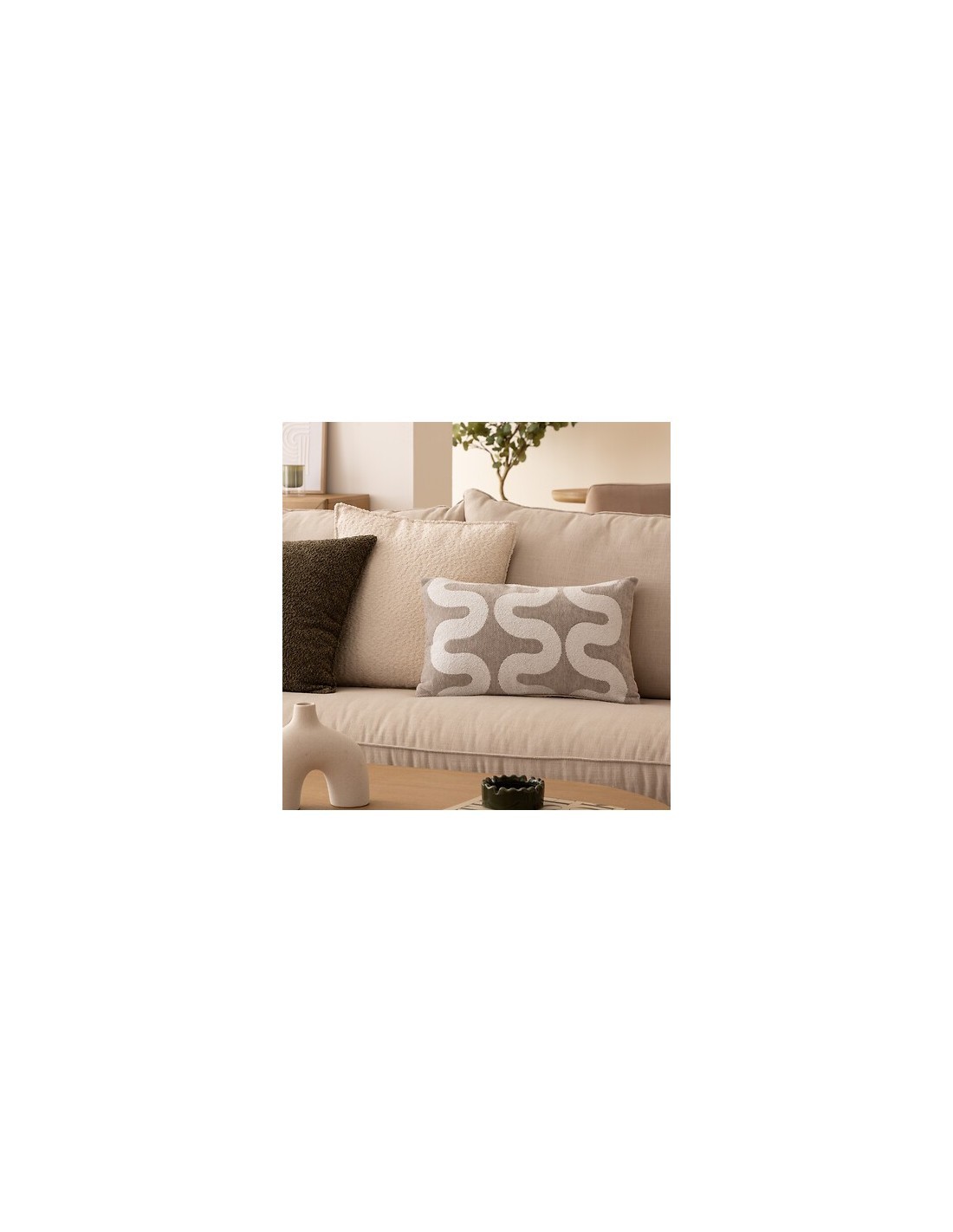 Vaso Asy in Ceramica Sabbiata Bianco, Altezza 18 cm, Design Organico