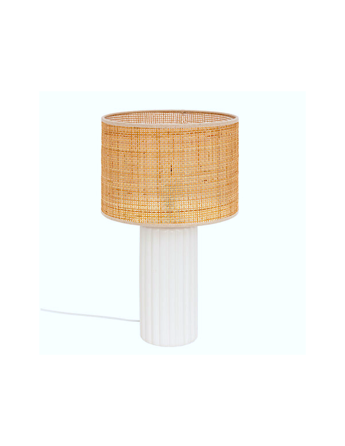 Lampada Tylia, ceramica bianca, H 47 cm, design elegante, paralume escluso