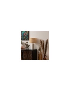 Lampada Tylia, ceramica bianca, H 47 cm, design elegante, paralume escluso 2