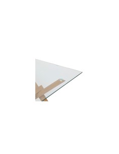 Tavolo da pranzo Jorel, 180x90 cm, vetro temperato, metallo effetto rovere, rettangolare