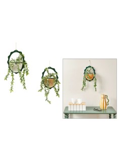 Pianta artificiale sospesa, vaso ceramica assortito, Chéri, H. 40 cm, 19,5 x 9 x 52 cm