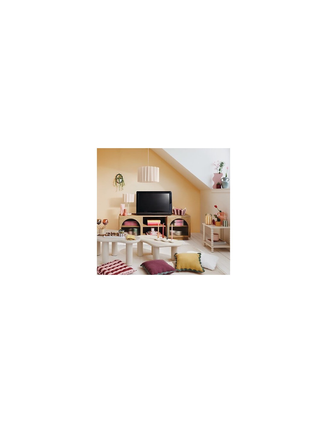 Pianta artificiale sospesa, vaso ceramica assortito, Chéri, H. 40 cm, 19,5 x 9 x 52 cm