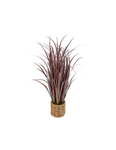 Mazzo di lino artificiale, con vaso in cemento, rosso, altezza 91 cm, 70 x 70 x 91 cm