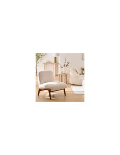 Poltrona bouclé, Liora, avorio, legno FSC, 61,4x75,5x76 cm, stile moderno