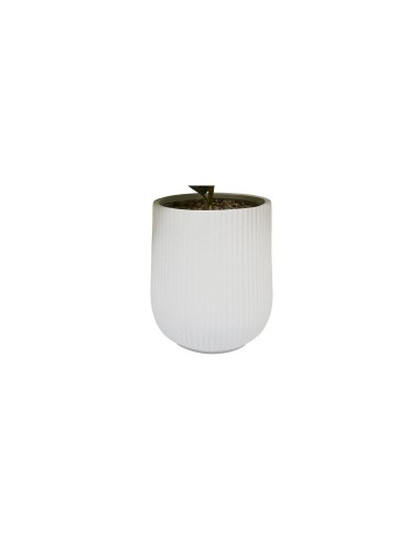 Ortensia artificiale Mika, bianca, altezza 100 cm, vaso ceramica, 40 x 40 x 100 cm