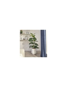 Ficus artificiale, con vaso in ceramica scanalata, multicolore, altezza 145 cm, 58 x 58 x 145 cm