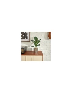 Ficus artificiale, con vaso in ceramica argentata, multicolore, altezza 54 cm, 34 x 34 x 54 cm