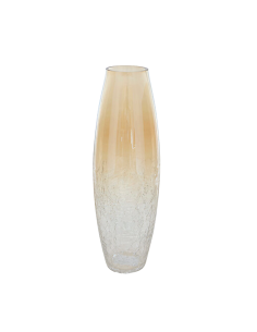 Vaso, vetro craquelé, Alexis, trasparente, D.13 x H.40 cm