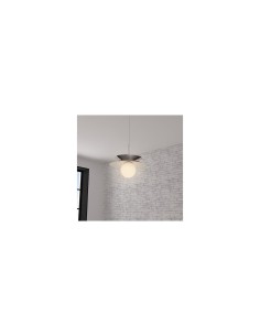 Sospensione Omia, metallo argentato, diametro 38 cm, altezza 125 cm, collezione Sky Lounge 2