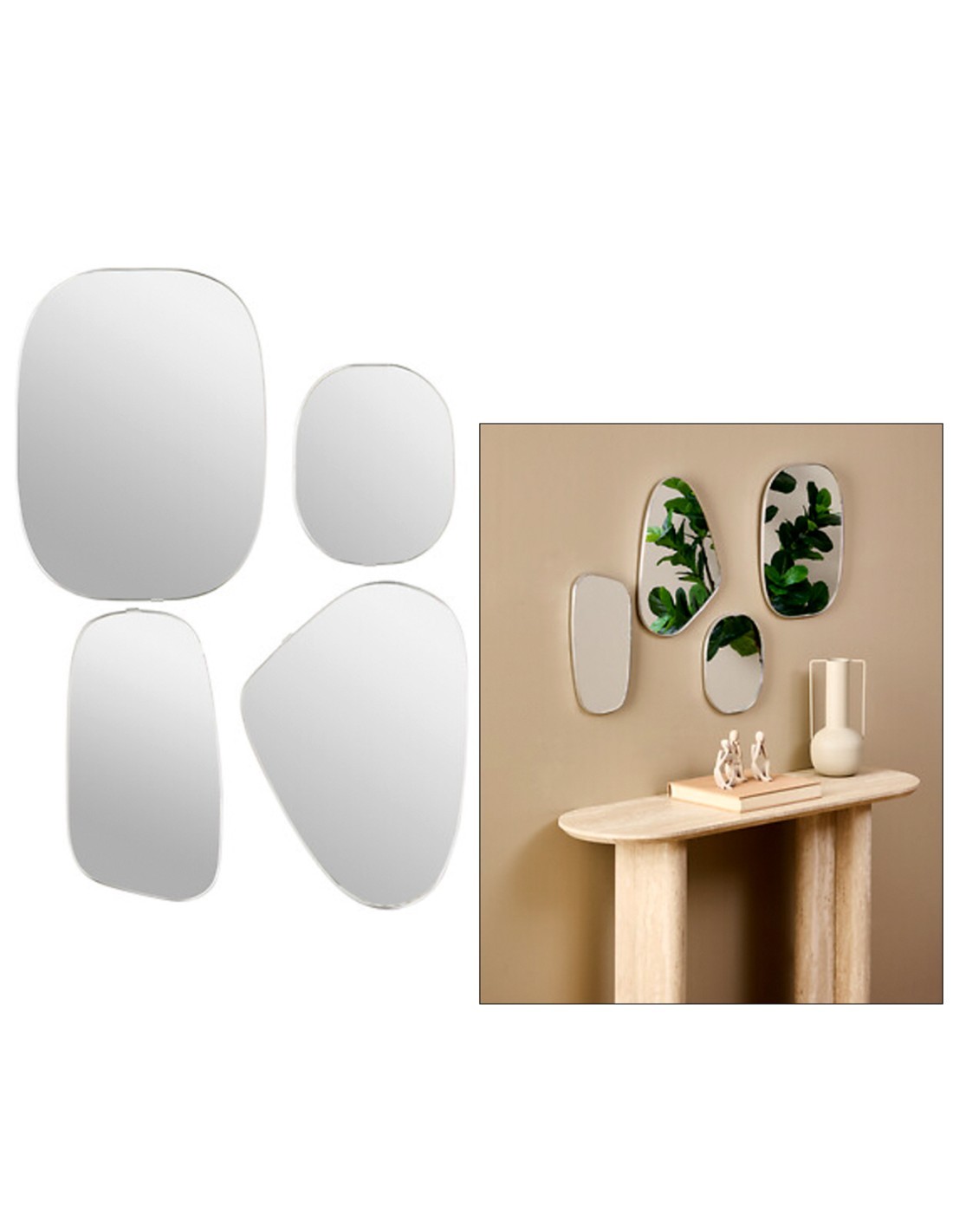 Specchio, plastica, Roman, 30x1.2x40 cm, set x4, ATMOSPHERA